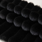 ZLINA Set of 2 Black Faux Fur Decorative Throw Pillow Covers Fluffy Striped Pillowcase Cushion Covers 20 x 20 Inch Decor Sofa Couch Bedroom