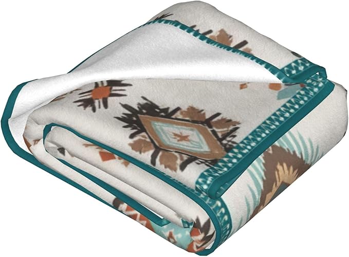 Boho Throw Blanket Soft Flannel Blanket 60"x50" in Bed Blanket Home Decor for Room Sofa Couch All Season