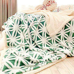 UKELER Green Flannel Sherpa Throws 60'' x 50'' New Blanket Ultra Plush Lightweight Throw Blanket Luxury Soft Warm Fuzzy Blanket Throws for Bed/Couch/Sofa/Office/Camping - color: C-green, size: 50''x60''