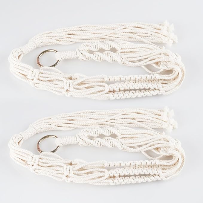 Macrame Plant Hanger, 2 Pack Plant Hanger, Cotton Rope Plant Hangers Indoor Outdoor, 4 Legs Plant Hanger Brackets, Flower Pot Hanging Plant Holder for Home Decorations (White) (40 Inch)