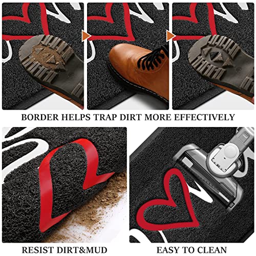 Door Mat, Welcome Mat Low Profile Floor Mat Front Doormat Indoor and Outdoor Doormat Non Slip Rugs for Entryway, Patio, High Traffic Areas (30"x17.5", Black-Home) - color: Black-home, size: 1'6" x 2'6" (Rectangular)