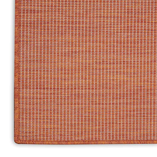Nourison Home Positano Terracotta 2'2" x 12' Area Rug - Easy Clean, Non Shedding, Bed Room, Living Room, Dining Room, Kitchen (12' Runner) - color: Terracotta, size: 2'2" x 12' (Runner)