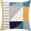 vctops Embroidery Cotton Decorative Throw Pillow Cover Boho Geometric Pattern Cushion Cover for Couch Sofa Bed (Geometric D,18"x18")