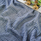 EMME Cotton Muslin Large Throw Blanket Couch Breathable Gauze Soft Lightweight Bed Blankets Adults (Heather Navy, 50"x70") - color: 02 - Navy, size: Large Throw (50" X 70")
