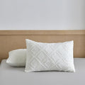 Standard Pillow Shams 2 Pack, Standard Size Pillowcases, Soft Microfiber Geometric Tufted Pillow Covers with Envelope Closure, Ivory, 20x26 Inches