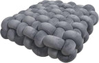 Knot Pillow Meditation Cushion Large Floor Cushions for Sitting Funky Throw Pillows Chair Pillows Soft Pads Square Knotted Seat Cushions for Home Decoration Living Room Bedroom Sofa Couch Grey