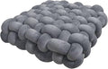 Knot Pillow Meditation Cushion Large Floor Cushions for Sitting Funky Throw Pillows Chair Pillows Soft Pads Square Knotted Seat Cushions for Home Decoration Living Room Bedroom Sofa Couch Grey
