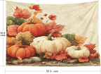 EMMTEEY Autumn Tapestry Pumpkins with Maple Ceiling Tapestry 92.5X70.9 Huge Wall Art for Bedroom Living Room Fall Backdrop