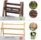Yaheetech Wooden Foldable Ladder Shelf 4-Tier Magazine Holder Book Rack Plant Stand Folding Flower Display Pot Decorative Storage Free Standing Indoors/Outdoors Rustic No Assembly Required Brown