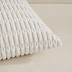 Fancy Homi 4 Packs Pure White Decorative Throw Pillow Covers 16x16 Inch for Living Room Couch Bed, Rustic Modern Farmhouse Boho Home Decor, Soft Plush Corduroy Cute Square Accent Cushion Case 40x40 cm