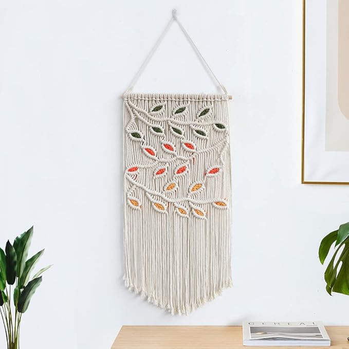 BMIDRUT Macrame Hanging Tapestry Boho Hand Woven Tapestries Dream Catchers Boho Wall Art Decor Home Wall Decor Wall Pediment 16x30 Inch
