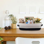 Cotton Rope Toilet Basket Bathroom Decor Baskets, Toilet Paper Holder Basket, Farmhouse Home Decor Organizing Small Baskets 13"x5.9"x4" Black