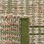 SAFAVIEH Natural Fiber Collection Accent Rug - 4' x 6', Green & Natural, Handmade Boho Stripe Farmhouse Rustic Jute & Cotton, Ideal for High Traffic Areas in Entryway, Living Room, Bedroom (NFB656Y) - color: Green/Natural, size: 4' x 6' (Rectangular)