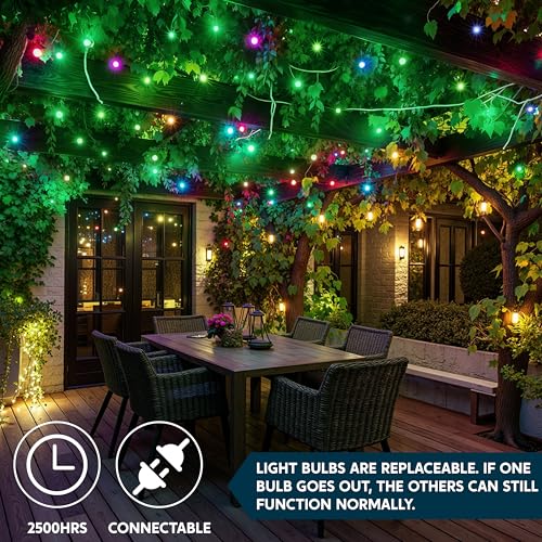 Joiedomi Christmas String Lights Indoor,100 Count Mini Green Light,21.4 FT Lighting Decor for Patio Dorm Classroom Bedroom Holiday Wedding Party Garland Birthday Festival,White Wire - color: Green, size: 100ct