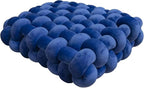 Knot Pillow Meditation Cushion Large Floor Cushions for Sitting Funky Throw Pillows Chair Pillows Soft Pad Square Knotted Seat Cushions for Home Decoration Living Room Bedroom Sofa Couch Blue