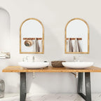 Rattan Wall Mirror, 36 x 24 - Boho Style for Bedroom, Bathroom, Living Room & Entryway (Natural Rattan Frame)