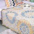 Snycler Flowers and Plants Throw Blanket for Bed 50 * 60inch Woven Blanket Cotton Polyester Farmhouse Decor for Indoor Outdoor Sofa Bedroom Garden，All Season （Sunflower）