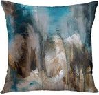 Emvency Set of 4 Throw Pillow Covers Modern Abstract Messy Teal Turquoise Black and Brown Retro Painting Decorative Pillow Cases Home Decor Standard Square 22x22 Inches Pillowcases