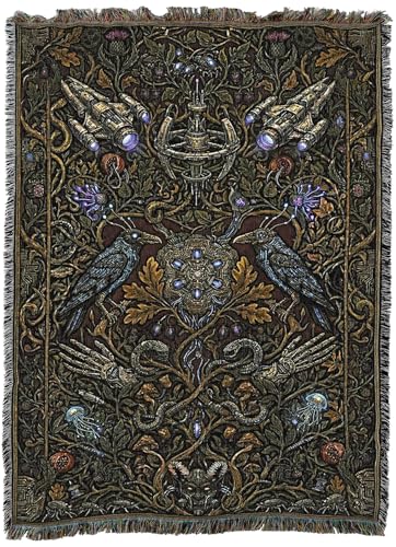 Pure Country Weavers Night Fiction Blanket - Fantasy Gift - Tapestry Throw Woven from Cotton - Made in The USA (72x54) - color: Night Fiction, size: 72x54