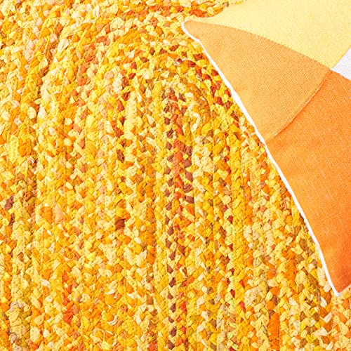 SAFAVIEH Braided Collection Area Rug - 3' x 5' Oval, Gold, Handmade Country Farmhouse Reversible Cotton, Ideal for High Traffic Areas in Living Room, Bedroom (BRD452D) - color: Gold, size: 3' x 5' (Oval)