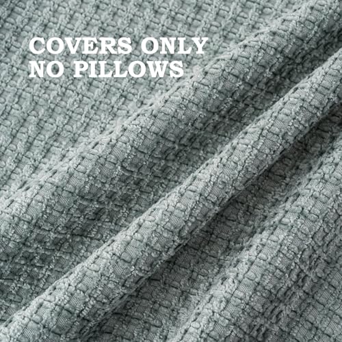 Pack of 4 Throw Pillow Covers 20x12 inch Aquamarine Boho Cushion Covers Decorative Farmhouse Pillow Covers for Couch Bed Sofa Living Room Home Decor Soft Square Pillowcase - color: Aquamarine, size: 20" x 12" (Pack of 4)