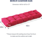 Outdoor Bench Cushion, 48x18x5 Inch, Waterproof Bench Cushion for Outdoor/Indoor Furniture, Tufted Patio Bench Seat Cushion, Fade Resistant Outdoor Cushions for Porch Swing Couch, Burgundy