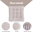 Tiita Chair Cushions 22"x22" Square Windows Pad for Adults Seating Pillows Set of 2, Beige