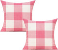 VAKADO Valentines Pink Throw Pillow Covers 18X18 Set of 2 Valentines Day Decoration Wedding Love Cushion Cases Buffalo Plaids Check Decorative Home Decor for Couch Sofa Patio Outdoor Bedroom