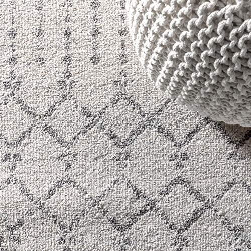 JONATHAN Y Boho Vintage Diamond Cream/Gray Round Area Rug 8 ft, Moroccan Hype for Living Room, Bedroom, Kitchen, Office, Easy-Cleaning, High Traffic, Pet-Friendly, Non-Shedding (MOH101B-8R) - color: Cream/Gray, size: 7'10" (Round)