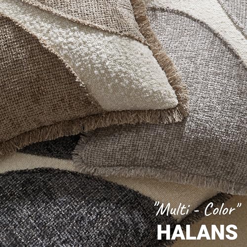Decorative Boucle Fringe Throw Pillow Covers Set of 2, 18x18 Inch Design Couch Throw Pillows for Sofa Bed Living Room Decor (Light Grey, 18"X18" (Pack of 2)) - color: Light Grey