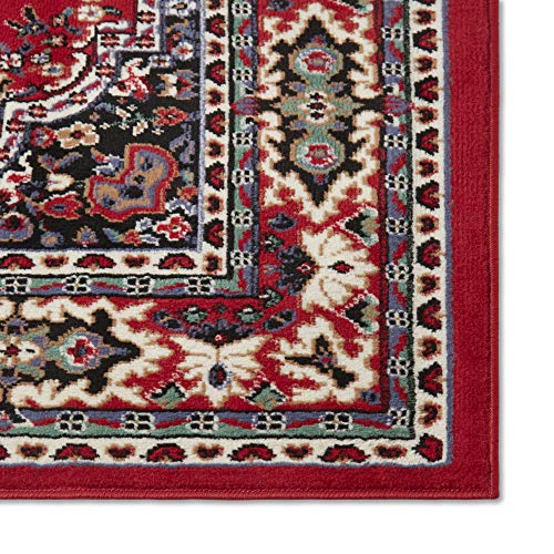 Home Dynamix Premium Sakarya Traditional Medallion Runner Area Rug, Red/Black, 1'9"x7'2" - color: Red / Black, size: 1'9" x 7'2" (Runner)
