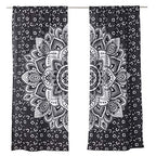 Popular Handicrafts Indian Hippie Bohemian Beautiful Ombre Color Mandala Curtain Panels Black Silver - color: Black Silver, size: 38"W x 83"L (Pack of 2)