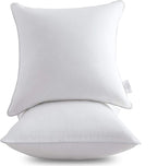Leeden 18 x 18 Pillow Inserts (Set of 2) - Throw Pillow Inserts with 100% Cotton Cover - 18 Inch Square Decorative Pillows for Sofa, Couch, Bed and Home Decor