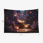 EMMTEEY Medieval Books Tapestry Wall Hanging 60X40 Inch - Mystical Butterflies Wall Decor for Living Room Fantasy Fairy Backdrop for Bedroom Dorm