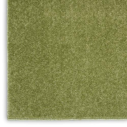 Nourison Home Nourison Essentials Green 2'2" x 7'6" Area Rug - Easy Clean, Non Shedding, Bed Room, Living Room, Dining Room, Kitchen (8' Runner) - color: Green, size: 2'2" x 7'6" (Runner)