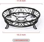 Yimobra Metal Plant Stand for Outdoor Indoor, Heavy Duty Flower Pots Holder Rustproof Wrought Iron Planter Stands Garden Round Supports Rack for Planter 11.8 Inches, Bronze Black