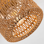 Rpzloila Rattan Ceiling Light, 1 Light Bohemian Modern Woven Flush Mount Ceiling Light, Boho Light Fixture for Bedroom Living Room Dining Room, Gold Finish - color: Gold, size: 1-Light-Round