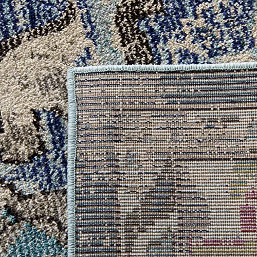 SAFAVIEH Monaco Collection Runner Rug - 2'2" x 6', Navy & Light Blue, Non-Shedding & Easy to Clean, Distressed Medallion Design, Ideal for Hallway, Foyer, Entryway, Kitchen, Bedroom (MNC243N) - color: Navy/Light Blue, size: 2'2" x 6' (Runner)