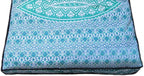 ICC Large Square Floor Pillow Cover Hippie Ottoman Pouf Cover Daybed Cotton Mandala Cushion Cover with Heavy Duty Zipper Seating Ottoman Poufs Dog-Pets Bed (Green Ombre, 35" Square)