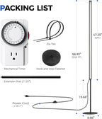 Barrina T1S Standing Grow Light for Indoor Plants with Timer, 65W 5000K High PPFD Full Spectrum, Tera Series Vertical Grow Lights Adjustable Height 5FT-5.6FT, Foot Switch, Non-Glare Design, Black