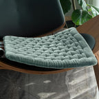 vctops Luxury Velvet Square Chair Pad Soft and Comfy Chair Cushion Tufted Indoor Seat Cushion Pillow Tatami (Blue,17"x17")