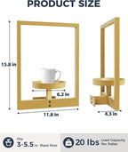 Bamworld Gold Plant Stand Indoor, Plant Hanger Wall Planters for Indoor Plants Window Plant Shelves Plant Holder Wall Decor, Room Decor (Patent Design)