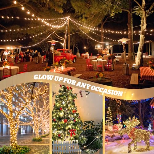 2-Pack Fairy Lights Plug in, 33ft 100 LED Fairy String Lights Indoor Outdoor Waterproof Copper Wire String Lights Warm White Twinkle Lights Starry Lights for Bedroom Garden Wedding Party Decoration