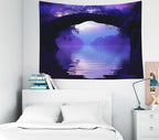 EMMTEEY Landscape Tapestry Romantic Purple Lake 60X40 Inch Small Tapestry Wall Art Hanging Tapetries for Bedroom Living Room Dorm Décor