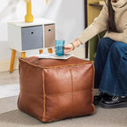 Ottoman Footstool Bean Bag Ottoman Stuffed Animal Storage Bean Bag Leather Bean Bag Chair (No Filler)