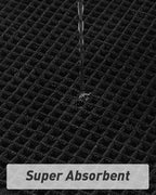 AMOAMI Upgraded Waffle Bath Mat, Super Absorbent Non Slip Bath Mats for Bathroom Floor, Washable Bathroom Rugs with Tassels, Rubber Backed Bathroom Mats, Ultra Soft, 24" x 36", Black
