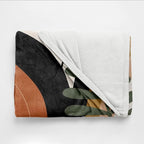 Boho Mid Century Blankets Black Geometric Throws Beige Abstract Modern Throw Blanket Minimalist Sun Soft Warm Bed Bedding Blankets for Couch Bedroom Sofa Office Cozy Flannel Blanket 30"X40"