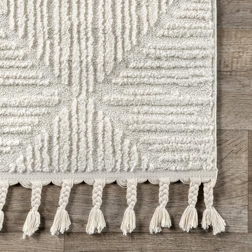 Nuloom Kerry Cream, 2'6" x 6', Geometric, Soft and Cozy, High Traffic, Stain Resistant, Easy Clean, Durable Runner for Bedroom, Living Room, Dining Space, Den, Foyer, Entryway - color: Kerry Cream, size: 2'6" x 6' (Rectangular)