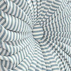 Lush Decor Farmhouse Ticking Stripe Yarn Dyed Pleated Decorative Throw Pillow, 14" Round, Blue - Round Pillow - Throw Pillows For Bed, Couch, Or Chair