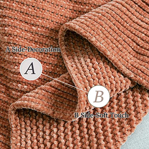 Blagic Knitted Throw Blanket for Couch Soft Farmhouse Boho Throw Blanket with Tassels Home Decorative Lightweight Throw Blankets,Maple Brown Throws for Bed/Chair/Sofa, Stripe Textured,60" W x 80" L - color: E-orange Rust, size: 60 × 80 in